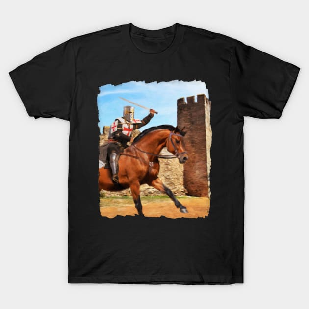 Knights Templar Oil Painting T-Shirt by Beltschazar